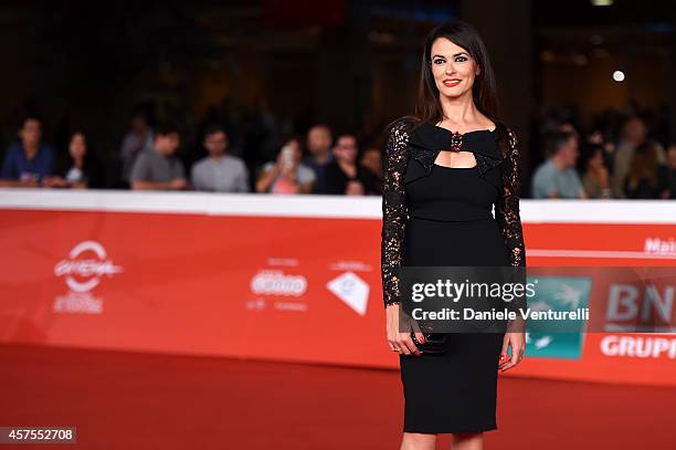 Maria Grazia Cucinotta attends 'Obra' Red Carpet during the 9th Rome Film Festival at Auditorium Parco Della Musica on October 20, 2014 in Rome,...