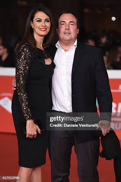 Maria Grazia Cucinotta and Giulio Violati attend the 'Obra' Red Carpet during the 9th Rome Film Festival on October 20, 2014 in Rome, Italy.