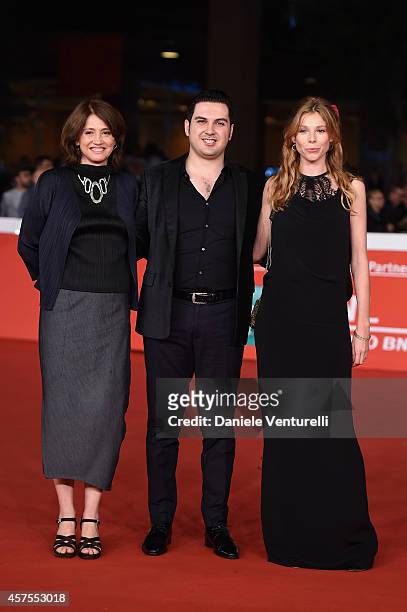 Lola Peploe, Gregorio Graziosi and Zita Carvalhosa attend the 'Obra' Red Carpet during the 9th Rome Film Festival on October 20, 2014 in Rome, Italy.