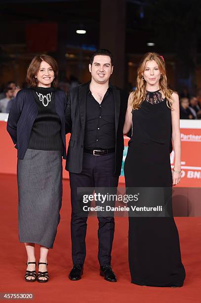 Lola Peploe, Gregorio Graziosi and Zita Carvalhosa attend the 'Obra' Red Carpet during the 9th Rome Film Festival on October 20, 2014 in Rome, Italy.