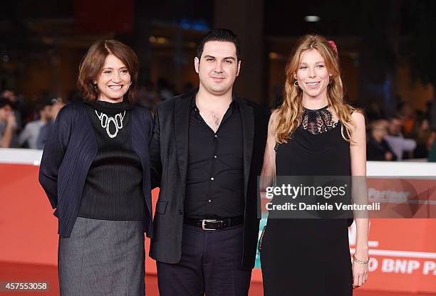 Zita Carvalhosa, Gregorio Graziosi and Lola Peploe attend the 'Obra' Red Carpet during the 9th Rome Film Festival on October 20, 2014 in Rome, Italy.