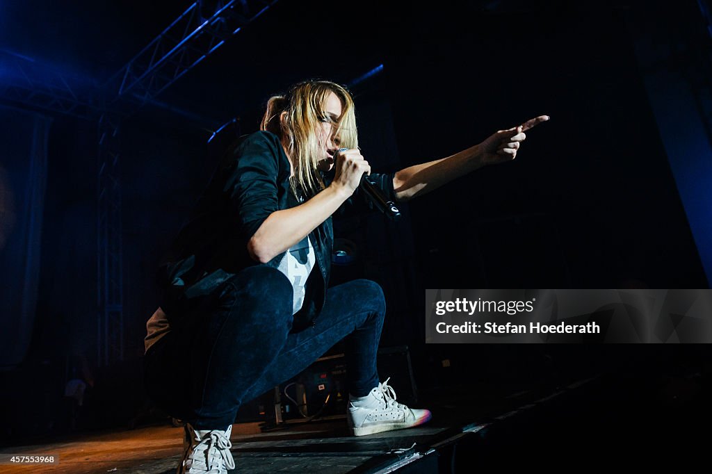 Singer Sandra Nasic Of Guano Apes Performs Live On Stage During A singer-sandra-nasic-of-guano-apes-performs-live-on-stage-during-a