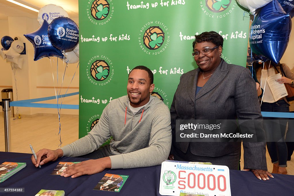 Boston Celtic Jared Sullinger Promotes License Plate For Boston Children's Hospital At Local RMV