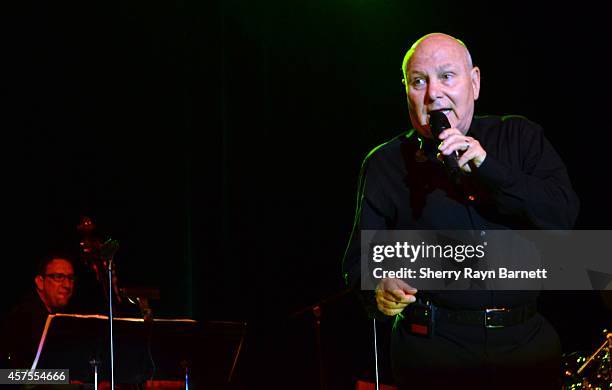 Tim Hauser of The Manhattan Transfer performs at the San Manuel Amphitheater on April 24, 2014 in San Bernadino, California.