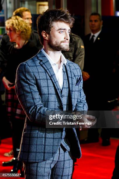 Daniel Radcliffe attends the UK Premiere of "Horns" at Odeon West End on October 20, 2014 in London, England.