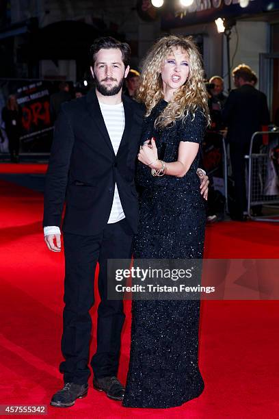 Juno Temple and Michael Angarano attend the UK Premiere of "Horns" at Odeon West End on October 20, 2014 in London, England.