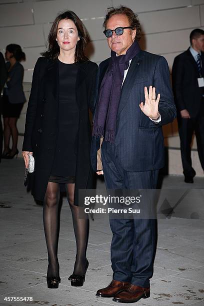 Diane de MacMahon and Guillaume Durand attend the Foundation Louis Vuitton Opening at Foundation Louis Vuitton on October 20, 2014 in...