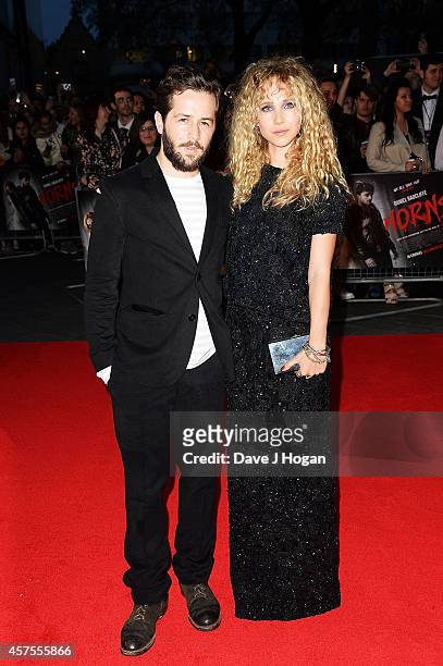 Michael Angarano and Juno Temple attend the UK Premiere of "Horns" at Odeon West End on October 20, 2014 in London, England.