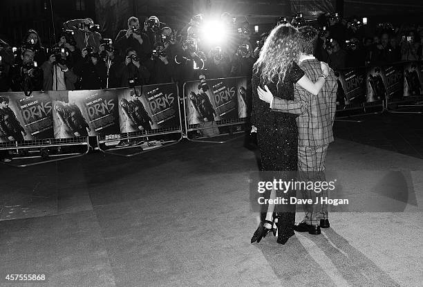 Daniel Radcliffe and Juno Temple attend the UK Premiere of "Horns" at Odeon West End on October 20, 2014 in London, England.