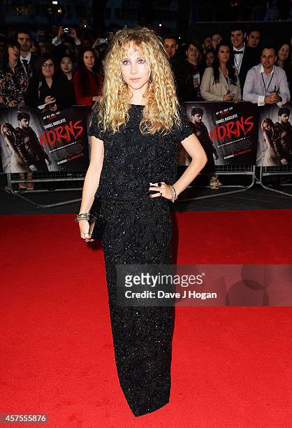 Juno Temple attends the UK Premiere of "Horns" at Odeon West End on October 20, 2014 in London, England.