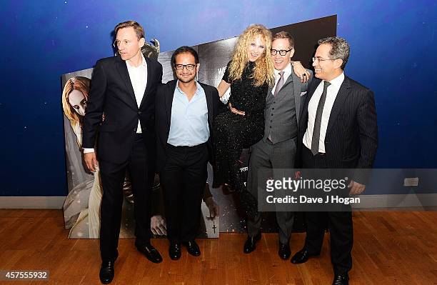 Zygi Kamasa, Riza Aziz, Juno Temple, Joey McFarland and Guy Avshalom attend the UK Premiere of "Horns" at Odeon West End on October 20, 2014 in...