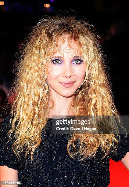 Juno Temple attends the UK Premiere of "Horns" at Odeon West End on October 20, 2014 in London, England.