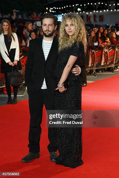 Michael Angarano and Juno Temple attends the 'Horns' premiere at Odeon West End on October 20, 2014 in London, England.