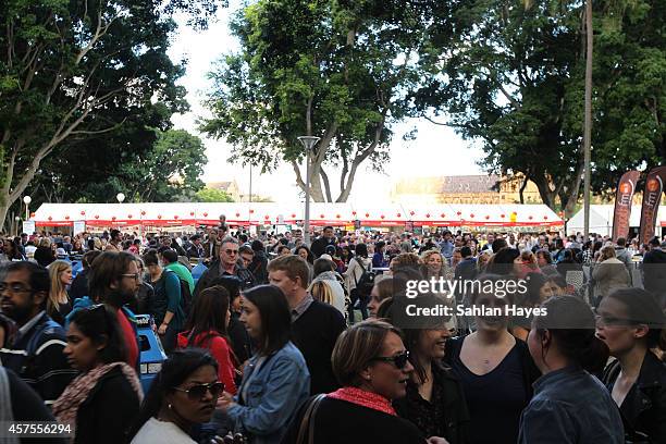 General view of The Sydney Night Noodle Markets at Hyde Park on October 17, 2014 in Sydney, Australia.