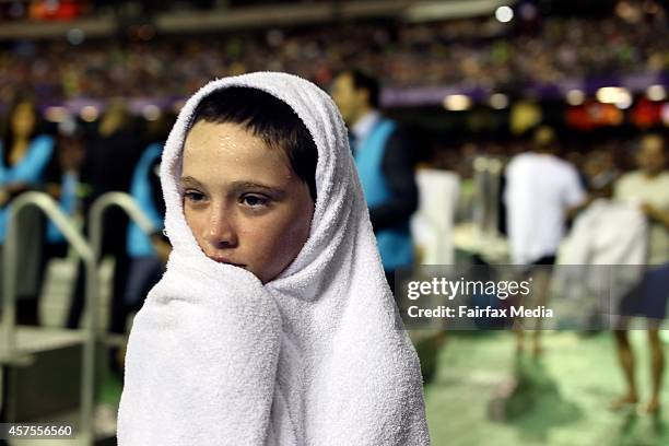 Mass baptism is held at the International Convention of Jehovahs Witnesses at Etihad Stadium in Melbourne, October 18, 2014. The event attracted...