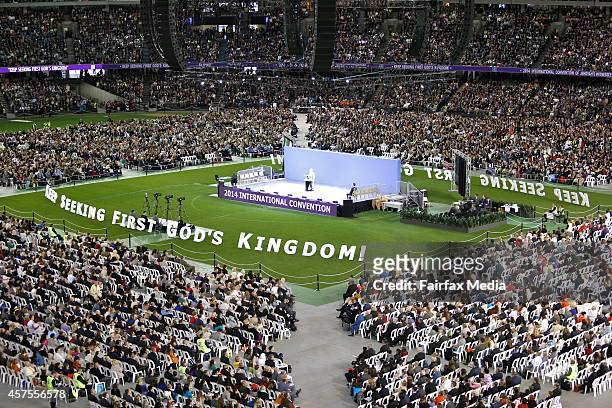 The International Convention of Jehovahs Witnesses is held at Etihad Stadium in Melbourne, October 17, 2014. The four-day event has attracted more...