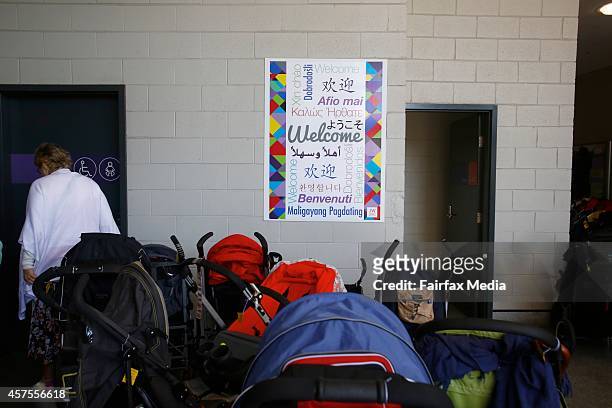 Dozens of prams are parked outside the International Convention of Jehovahs Witnesses at Etihad Stadium in Melbourne, October 17, 2014. The four-day...