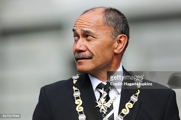 Governor-General Sir Jerry Mateparae looks on during the 51st Parliament's State Opening Ceremony at Parliament on October 21, 2014 in Wellington,...