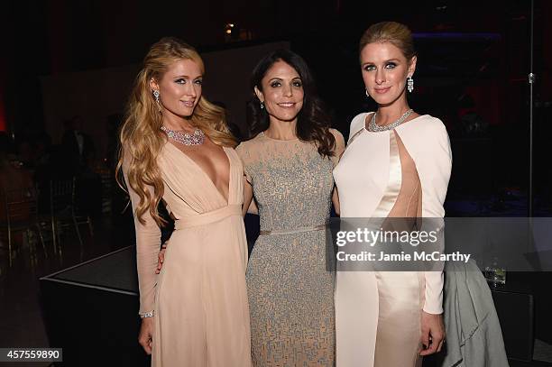 Paris Hilton, Bethenny Frankel, and Nicky Hilton attend Angel Ball 2014 hosted by Gabrielle's Angel Foundation at Cipriani Wall Street on October 20,...