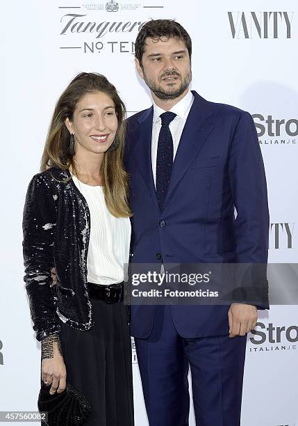 Domitilla Bertusi and Audrey Hepburn's son Luca Dotti attend the 'Hubert de Givenchy' exhibition opening cocktail at the Thyssen-Bornemisza Museum on...