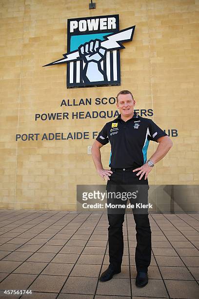 Michael Voss poses for a photograph after a Port Power AFL press conference at Alberton Oval on October 21, 2014 in Adelaide, Australia.