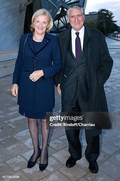 Baron Ernest-Antoine Seilliere and wife Baroness Antoinette Seilliere attend the Foundation Louis Vuitton Opening at Foundation Louis Vuitton on...