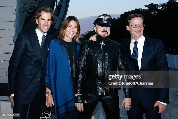 Pierre Pellegri, Princess Alessandra Borghese, Peter Marino and Taddhaeus Ropac attend the Foundation Louis Vuitton Opening at Foundation Louis...