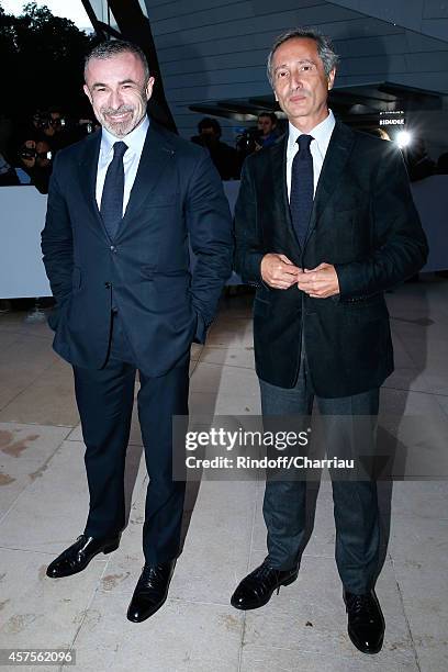 Of Centre Pompidou Alain Seban and Director of the Centre Pompidou Museum of Modern Art Bernard Blistene attend the Foundation Louis Vuitton Opening...