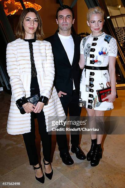 Sofia Coppola, Nicolas Ghesquiere and Michelle Williams attend the Foundation Louis Vuitton Opening at Foundation Louis Vuitton on October 20, 2014...