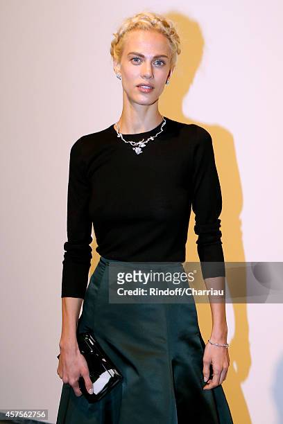 Aymeline Valade attends the Foundation Louis Vuitton Opening at Foundation Louis Vuitton on October 20, 2014 in Boulogne-Billancourt, France.