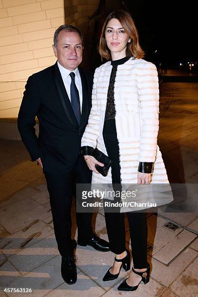 Michael Burke and Sofia Coppola attend the Foundation Louis Vuitton Opening at Foundation Louis Vuitton on October 20, 2014 in Boulogne-Billancourt,...