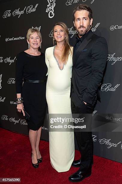 Tammy Reynolds, Blake Lively, and Ryan Reynolds attend the 2014 Angel Ball at Cipriani Wall Street on October 20, 2014 in New York City.