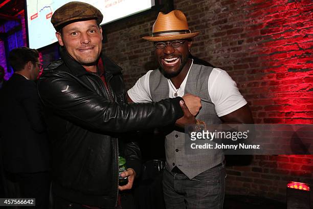 Justin Chambers and Taye Diggs attend the Ford and Hard Rock Hotels & Casinos event, "The Mustang Roadhouse" on Monday, October 20, 2014 in New York...
