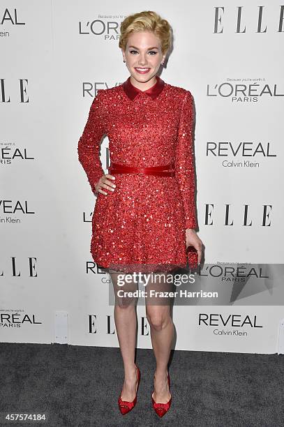 Actress Mackenzie Mauzy arrives at ELLE's 21st Annual Women In Hollywood at Four Seasons Hotel Los Angeles at Beverly Hills on October 20, 2014 in...