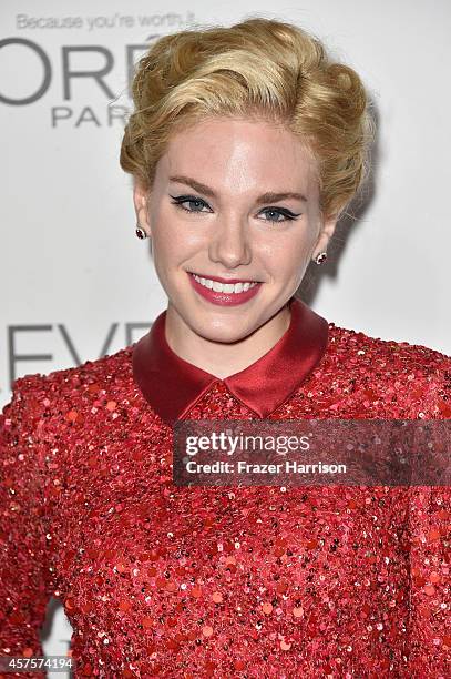 Actress Mackenzie Mauzy arrives at ELLE's 21st Annual Women In Hollywood at Four Seasons Hotel Los Angeles at Beverly Hills on October 20, 2014 in...