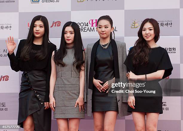 Red Velvet pose for photographs during the 2014 Hallyu Dream Concert at Gyeongju Citizen Stadium on September 28, 2014 in Seoul, South Korea.