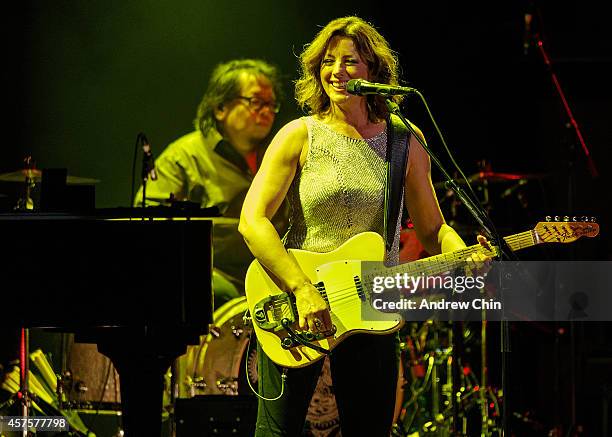 Sarah McLachlan performs on stage during her 'Shine On' Canadian Tour at The Orpheum Theatre on October 20, 2014 in Vancouver, Canada.