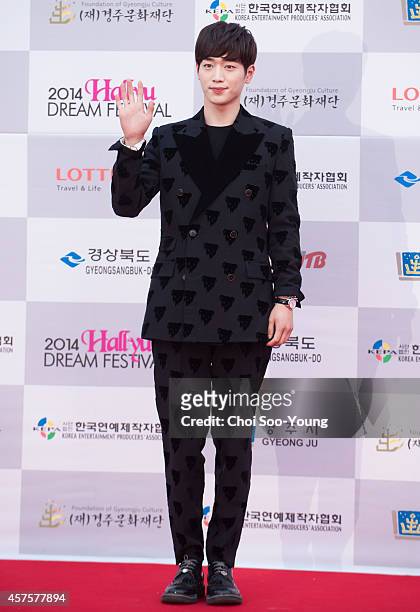 Seo Kang-Joon poses for photographs during the 2014 Hallyu Dream Concert at Gyeongju Citizen Stadium on September 28, 2014 in Seoul, South Korea.