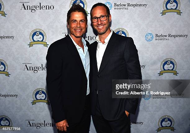 Actor Rob Lowe and talent agent Richard Weitz attend the Barlow Respiratory Hospital;s 4th Annual Bernie Brillstein Golf Classic Awards Dinner at the...