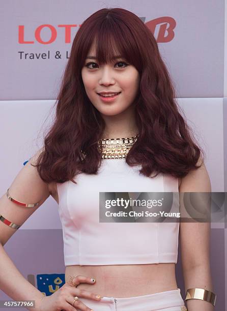 Pose for photographs during the 2014 Hallyu Dream Concert at Gyeongju Citizen Stadium on September 28, 2014 in Seoul, South Korea.