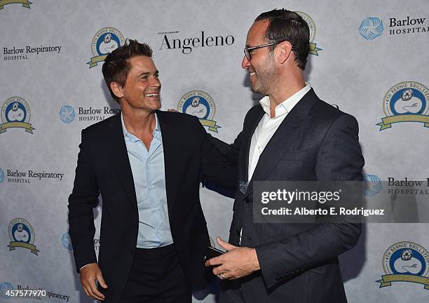 Actor Rob Lowe and talent agent Richard Weitz attend the Barlow Respiratory Hospital;s 4th Annual Bernie Brillstein Golf Classic Awards Dinner at the...