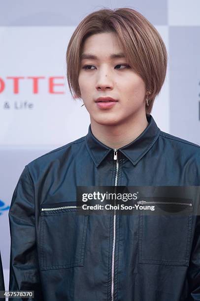 Pose for photographs during the 2014 Hallyu Dream Concert at Gyeongju Citizen Stadium on September 28, 2014 in Seoul, South Korea.