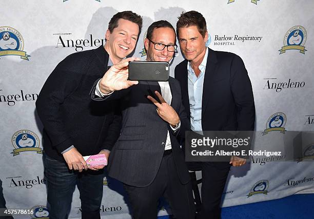 Actor Sean Hayes, talent agent Richard Weitz and actor Rob Lowe attend the Barlow Respiratory Hospital;s 4th Annual Bernie Brillstein Golf Classic...