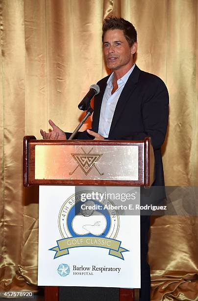 Actor Rob Lowe attends the Barlow Respiratory Hospital;s 4th Annual Bernie Brillstein Golf Classic Awards Dinner at the Wilshire Country Club on...