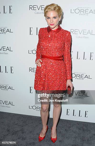 Actress Mackenzie Mauzy arrives at the 21st Annual ELLE Women In Hollywood Awards at Four Seasons Hotel Los Angeles at Beverly Hills on October 20,...