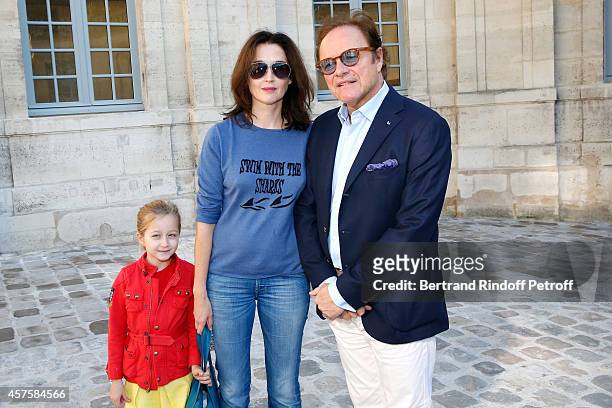 Journalist Guillaume Durand, his wife Diane de Mac Mahon and their daughter Angelique attend the 'Picasso National Museum - Paris' : Reopening party...