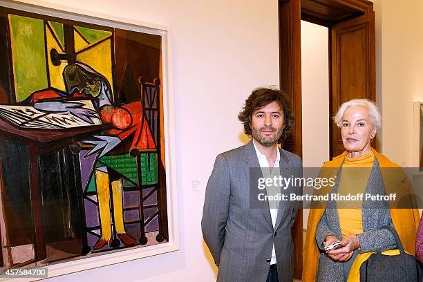 Writer Christophe Ono Dit Bio and Countess Sophie de Segur attend the 'Picasso National Museum - Paris' : Reopening party on October 19, 2014 in...
