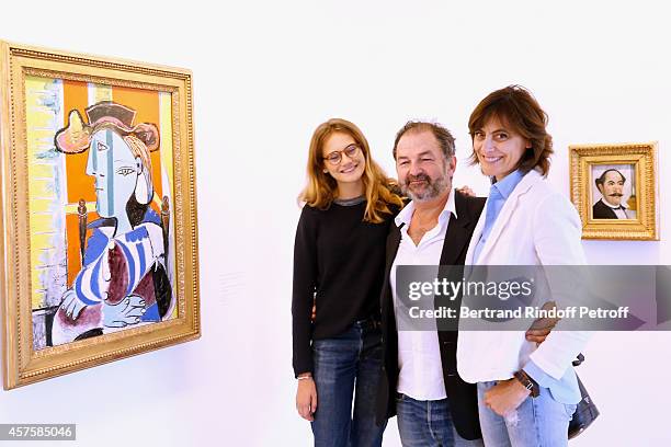 Fashion Designer Ines de la Fressange , her daughter Violette d'Urso and President of Lagardere Active Denis Olivennes attend the 'Picasso National...