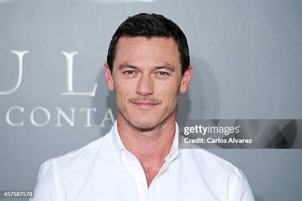 Actor Luke Evans attends the "Dracula" photocall at the Villamagna Hotel on October 21, 2014 in Madrid, Spain.