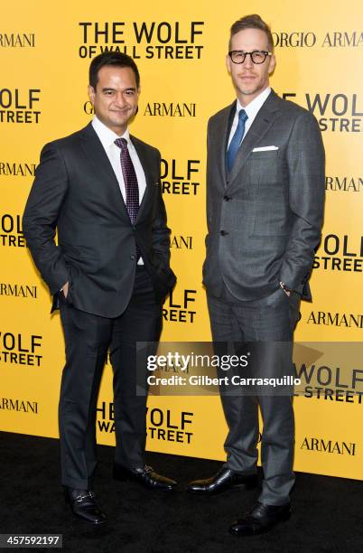 Producers Riza Aziz, Joey McFarland attend the "The Wolf Of Wall Street" premiere at Ziegfeld Theater on December 17, 2013 in New York City.